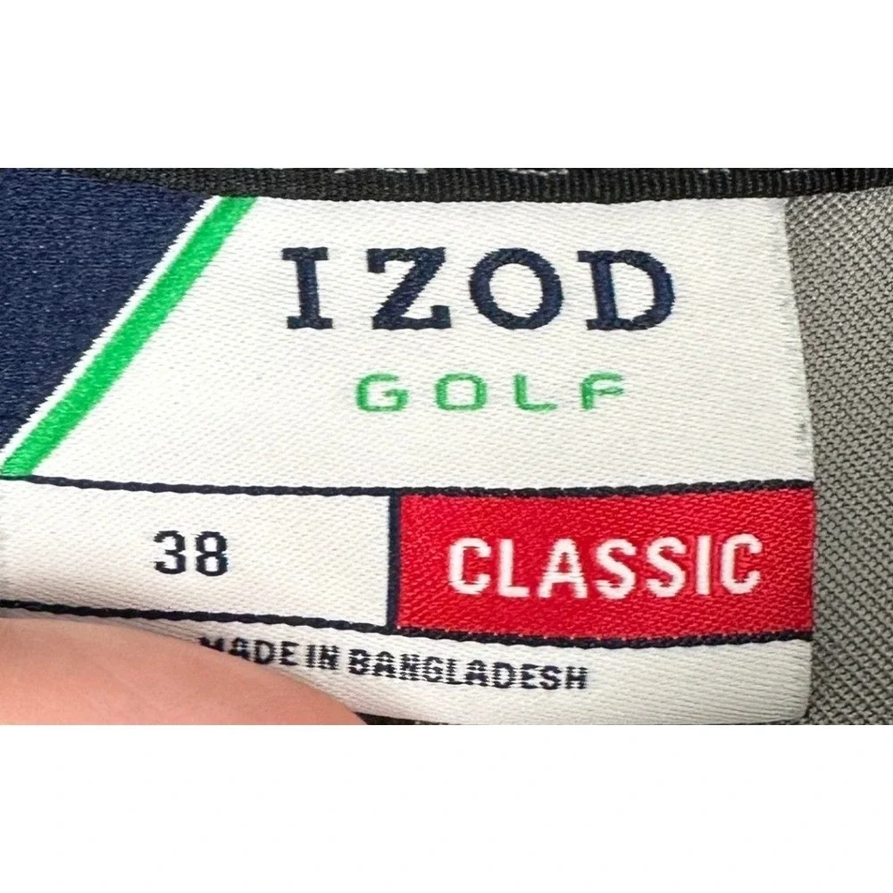 IZOD Golf Shorts Mens 38 Grey Classic Cargo Performance Flat Front Zip Pocket